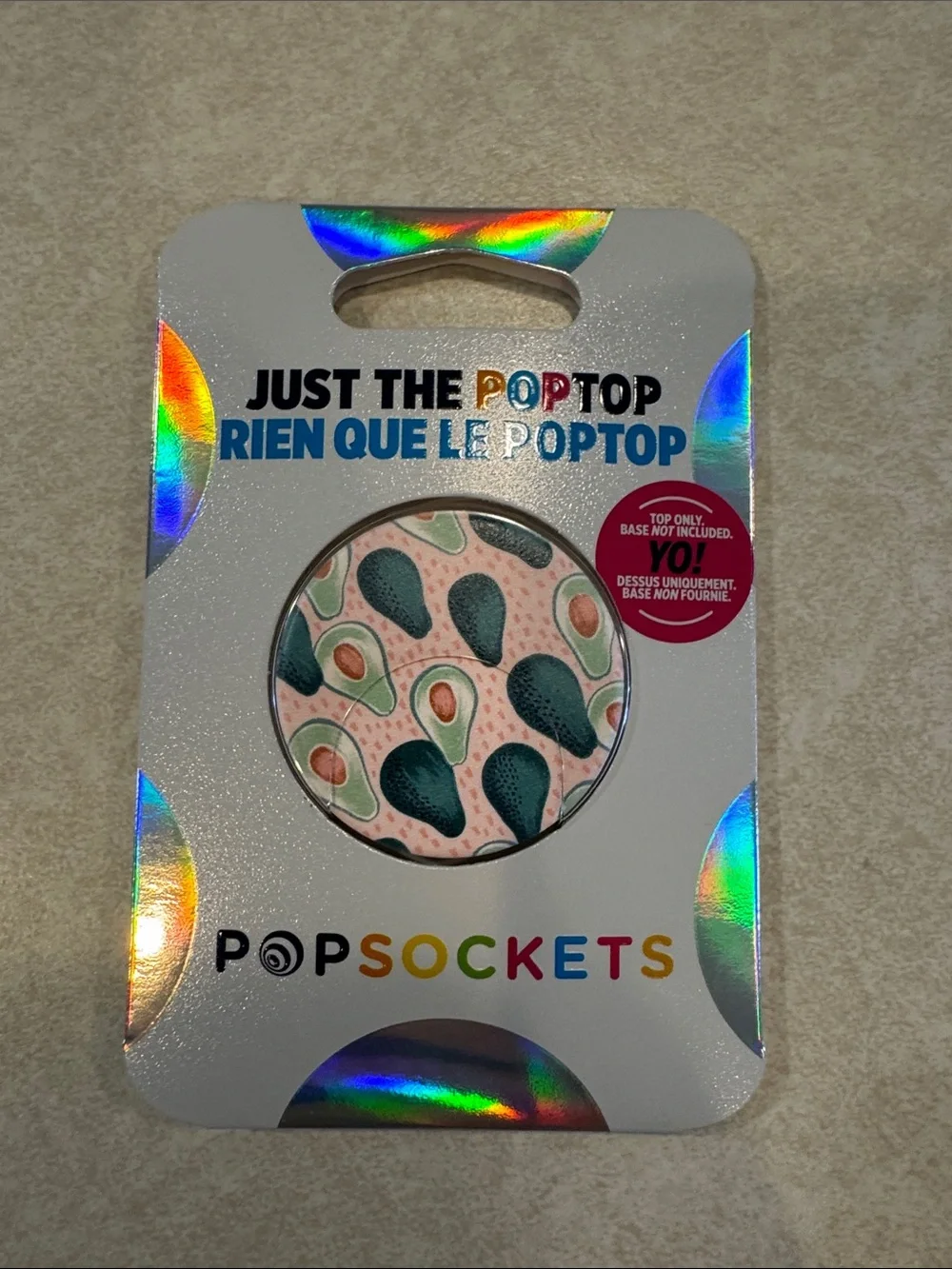PopSocket Avocado Pattern PopTop Pink Green